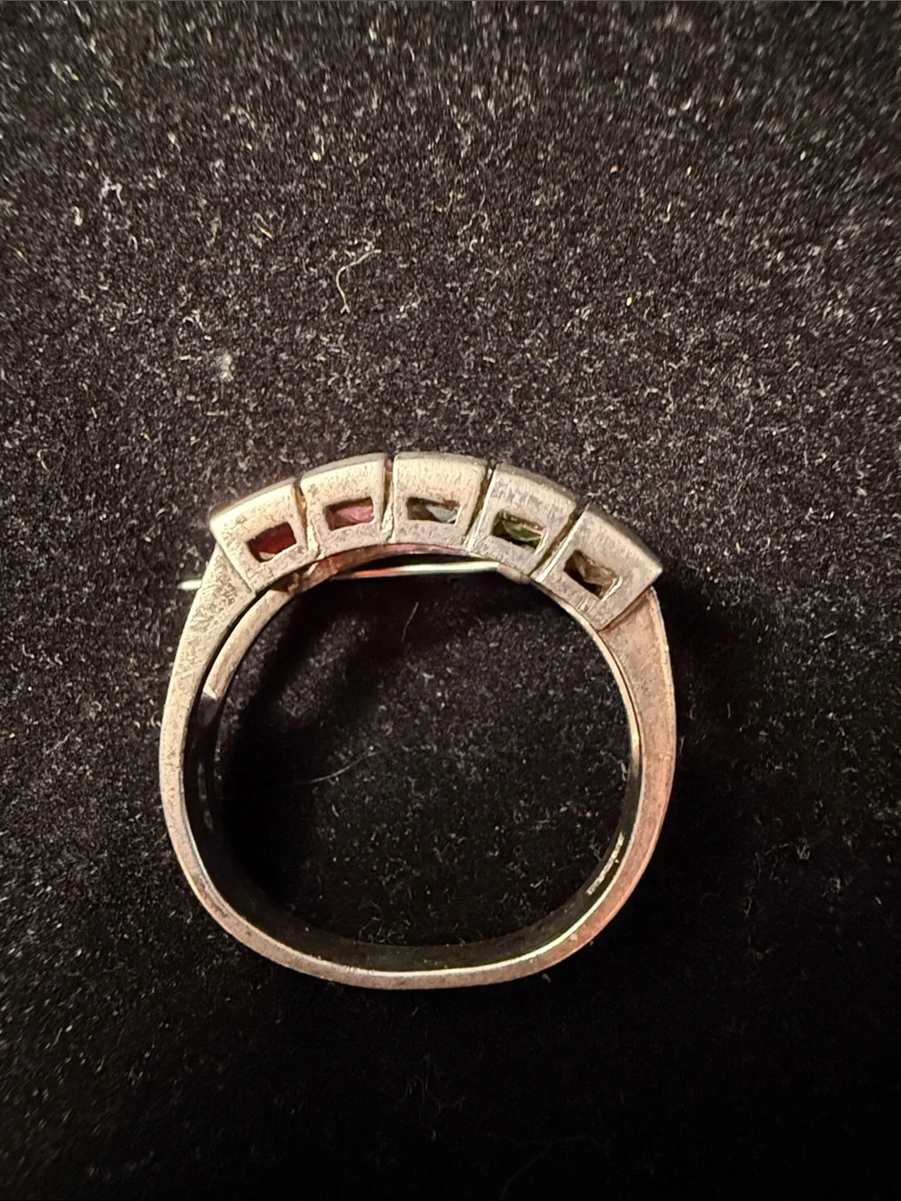 Multicolor Baguette Gemstone Band Ring - Vibrant Stone Row